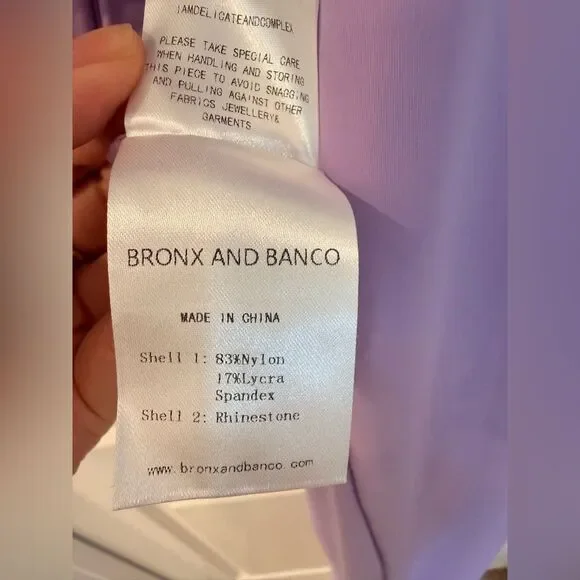 NWOT BRONX AND BANCO Camila Lilac Rhinestone Cutout Maxi Dress - Picture 8 of 15